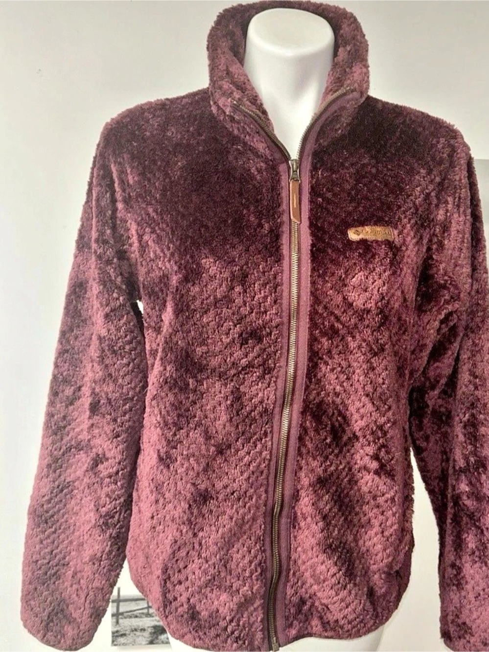 Columbia Fire Side II Sherpa Full Zip Fleece Jacket Purple Small